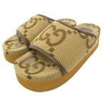 ショッピングＧＧキャンバス グッチ GUCCI 700301 GGキャンバス スライドサンダル コンフォート 37 茶 ブラウン /JS ☆AA★ ■GY19 レディース