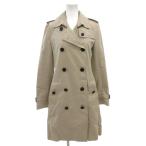 ショッピングBURBERRY バーバリー BURBERRY THE KENSINGTON トレンチコート ダブル 裏地ノバチェック ロング 38 ベージュ 英国製 /FF ■GY18 レディース