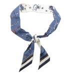 フェンディ FENDI 23SS Fendi Astrology ラッピー リボンスカーフ 星座柄 青 ブルー 白 ホワイト /JS ■GY19 レディース