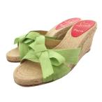  Christian Louboutin Christian louboutin сандалии 35 22cm обувь высокий каблук эспадрильи Wedge подошва лента бежевый зеленый 