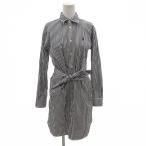 ショッピングラルフ ポロ ラルフローレン LS BLKE DR-LONG SLEEVE DAY DRESS シャツワンピース ポニー刺繍 ストライプ ロング 長袖 0 紺 白