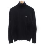 フレッドペリー FRED PERRY タートルネックニット セーター 長袖 ウール コットン ロゴ刺繍 M 紺 ネイビー /GV ■GY01 メンズ