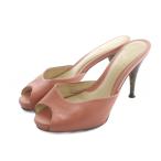 フェンディ FENDI ミュール サンダル レザー ズッカ柄 ロゴ オープントゥ 36 23cm ピンク ■GY03 /MQ ■OH レディース