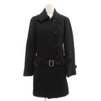 ショッピングバーバリー バーバリーブルーレーベル BURBERRY BLUE LABEL トレンチコート ダブル ウール ツイル ベルト付き 38 黒 ブラック /JS ■GY19