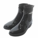 コーチ COACH リビングトン レイン ブーティ 長靴 サイドゴア シグネチャー ロゴ 8 25cm 黒 ブラック G5254 /XZ ■GY19 レディース