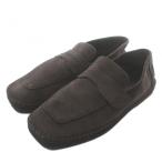 サルヴァトーレフェラガモ Salvatore Ferragamo ローファー スリッポン スエード エスパドリーユ スクエアトゥ ロゴ 10 28cm 茶色