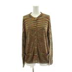 ミッソーニ MISSONI カーディガン ニット 40 マルチカラー ボーダー柄 ノーカラー 長袖 トップス D-TK392 /PP ■GY44 レディース
