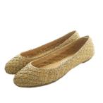 サルヴァトーレフェラガモ Salvatore Ferragamo パンプス フラットシューズ ラウンドトゥ 編み込み 6.5 24.0cm ベージュ 31011 /MI ■GY レ