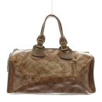 molabitoMORABITO Mini сумка "Boston bag" рука кожа M Mark рисунок монограмма общий рисунок чай цвет Brown /XZ #GY04 женский 