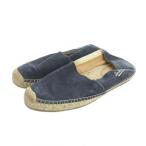ルイヴィトン LOUIS VUITTON スリッポン スエード フラット ロゴ 9 28cm 紺 ネイビー ■GY68 /MQ ■OH メンズ