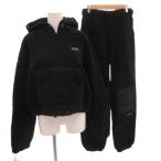 エックスガール x-girl 25AW BOA HOODIE PANTS セットアップ パーカー イージーパンツ ボア M 黒 ブラック /FF ■GY64 レディース