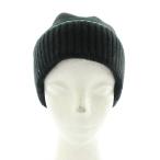 未使用品 ボッテガヴェネタ BOTTEGA VENETA 帽子 ニットキャップ ビーニー ウール カシミヤ混 M 黒 緑 732514 V2MB0