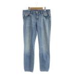 グッチ GUCCI ジーンズ デニムパンツ ジップフライ ロゴ スリム 42 青 ブルー ■GY19 /MQ レディース