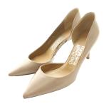 サルヴァトーレフェラガモ Salvatore Ferragamo PAM C パンプス ポインテッドトゥ レザー 6 ピンクベージュ /SS ■OS ■GY19