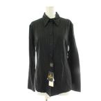 未使用品 フェンディ FENDI JEANS タグ付き シャツ ブラウス 42 黒 ブラック 茶 ブラウン 長袖 総柄 10.573590 /PP ■GY44 レディース