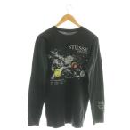 ショッピングstussy ステューシー STUSSY Tシャツ カットソー ロンT プリント S ブラック /DF ■GY01 メンズ