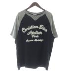 ショッピングdior ディオール Dior 22SS ATELIER アトリエロゴ刺繍 半袖Tシャツ Tシャツ ラグランスリーブ M グレー 黒 ブラック 213J635A0677