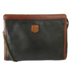  Celine CELINE Vintage клатч ручная сумочка плечо 2WAY кожа цепь Logo чёрный чай цвет M90