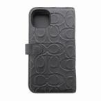  Coach COACH iPhone12 для смартфон кейс покрытие блокнот type signature te Boss обработка кожа чёрный черный /HO* 0228 женский 