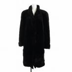 ショッピング毛皮 partina 毛皮コート シェアードミンクファー 長袖 総裏地 ロング ネーム刺繍入り F 黒 ブラック ■GY18 /MQ レディース