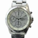 セイコー SEIKO 腕時計 ウォッチ クォーツ 白文字盤 デイト カレンダー付き クロノグラフ ロゴ シルバー色 7T92-0DW0 メンズ