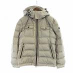 バーバリーブラックレーベル BURBERRY BLACK LABEL ダウンジャケット ジップアップ 総裏地 長袖 フード ロゴ M グレー