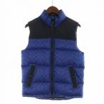 未使用品 コーチ COACH ダウンベスト タグ付き シグネチャー ジップアップ スタンドカラー XS 黒 ブラック 青 ブルー メンズ