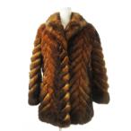  No-brand меховое пальто opo Sam кожа мех средний объем чай Brown /CK15 #GY18 женский 