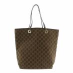 グッチ GUCCI トートバッグ ハンド キャンバス レザー GG柄 総柄 ロゴ オープントップ 茶色 ブラウン /XZ ■GY18 レディース