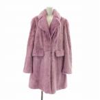未使用品 CO 18AW ミンクファー コート ミドル アウター 毛皮 染毛 中綿 裏地シルク XS 紫 パープル /XZ ■GY18 レディース