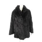  не использовался товар No-brand мех кролика пальто Tailor цвет большой размер 13 чёрный черный /AH14 #GY18 женский 