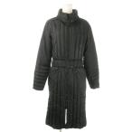  Anna Molinari ANNA MOLINARI с хлопком пальто длинный воротник-стойка двойной Zip талия Mark 42 M чёрный черный /AO12 #GY18