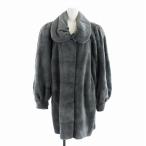  Enba EMBA меховое пальто стриженая норка мех длинный рукав длинный общий подкладка крашеные волосы M серый #GY18 /MQ женский 