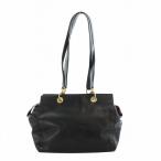 セリーヌ CELINE ヴィンテージ ショルダーバッグ トート ゴールド金具 ロゴ レザー 黒 ブラック ■GY18 /MQ レディース