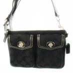 未使用品 コーチ COACH ウエストバッグ キャンバス レザー シグネチャー 黒 ブラック /CK10 ■GY18 レディース