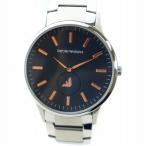 エンポリオアルマーニ EMPORIO ARMANI 腕時計 ウォッチ クォーツ 紺文字盤 ロゴ スモセコ シルバー色 AR-11137 ■GY11 /MQ メンズ