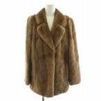  Париж on PARION меховое пальто меховое пальто норка половина большой размер 13 XL чай Brown #GY11 /MW женский 