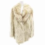 ノーブランド 毛皮コート ショート丈 フォックスファー 9 白 ホワイト /GV ■GY18 レディース