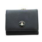 ヴィヴィアンウエストウッド Vivienne Westwood 三つ折り財布 ウォレット レザー オーブ ロゴ 黒 ブラック ■GY18 /MQ レディース