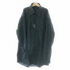未使用品 グッチ GUCCI ドレスシャツ ワイシャツ カッターシャツ ブロード 長袖 レギュラーカラー ラウンドカット 40 15 3/4 黒