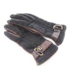  Emporio Armani EMPORIO ARMANI перчатки перчатка шерсть кожа натуральная кожа ремень очарование переключатель обратная сторона ворсистый S чай Brown /CK18