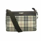 バーバリー BURBERRY ショルダーバッグ 斜め掛け ノバチェック レザー ロゴプレート アイボリー ■GY18 /MQ レディース