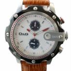 ディー&ジー ドルガバ ドルチェ&ガッバーナ D&G 腕時計 ウォッチ クォーツ クロノグラフ カレンダー付き 白文字盤 ロゴ