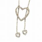 フォリフォリ Folli Follie ネックレス アクセサリー ペンダント ハート ロゴ ラインストーン ゴールド色 ■GY05 /MQ レディース