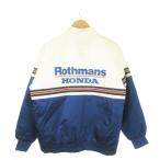 ホンダ HONDA 90s ヴィンテージ Rothmans ロスマンズ レーシング ジャケット ライダース ブルゾン 中綿 ジップアップ L 白 メンズ