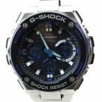 カシオジーショック CASIO G-SHOCK 腕時計 ウォッチ ソーラー アナデジ ラウンド 黒文字盤 ロゴ シルバー色 GST-W100D