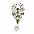 エトロ ETRO ピンブローチ アクセサリー ラインストーン 花 トナカイ ハート ゴールド色 ■GY18 /MQ レディース