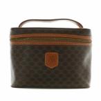  Celine CELINE Vintage Macadam косметичка ручная сумочка PVC кожа Trio mf Logo общий рисунок чай Brown женский 