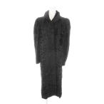  No-brand меховое пальто Ram натуральная кожа длинный длина чёрный черный /AH6 #GY11 женский 