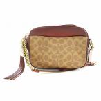 未使用品 コーチ COACH ショルダーバッグ タグ付き タッセル 斜め掛け ロゴ PVC レザー 茶 ブラウン 31208 ■GY18 /MQ レディース